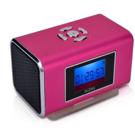 Pink portable stereo Mini Speaker&digital speaker&Sound box&USB/mp3 player+microsd/tf/clock ...