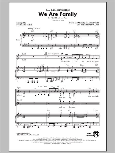 Audrey Snyder We Are Family Sheet Music Notes, Chords | Sheet music, Family music, Sheet music notes