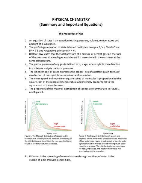 Physical Chemistry - PHYSICAL CHEMISTRY (Summary and Important ...