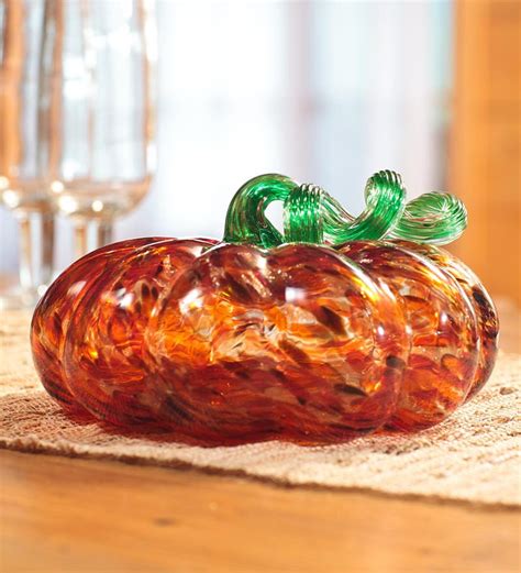 Speckled Art Glass Pumpkin | Wind and Weather