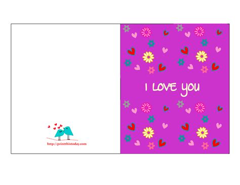 Free Printable “I love you” Cards for Him