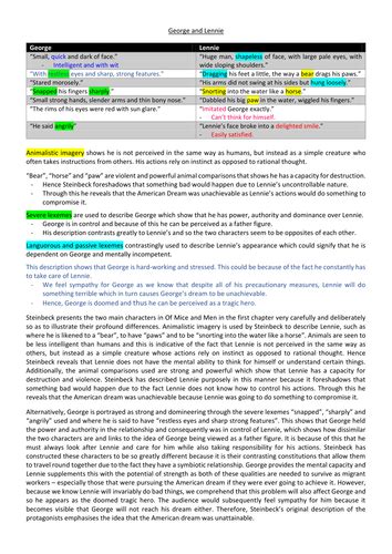 Of Mice and Men - George and Lennie character analysis | Teaching Resources
