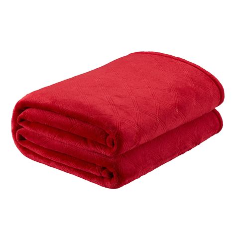 Your Zone Embossed Velvet Plush Blanket 72 x 90 inch, Red - Walmart.com - Walmart.com