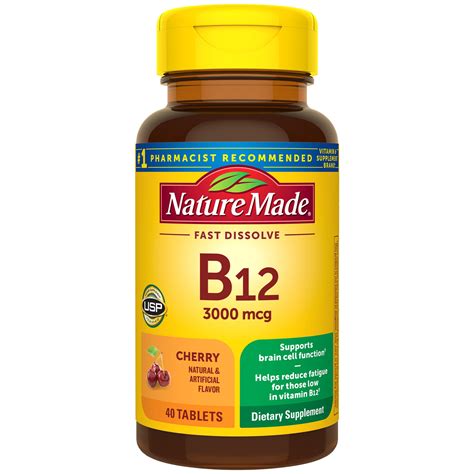 Nature Made Vitamin B12 Sublingual 3000 mcg Sugar Free Micro-Lozenges, 40 CT | Pick Up In Store ...