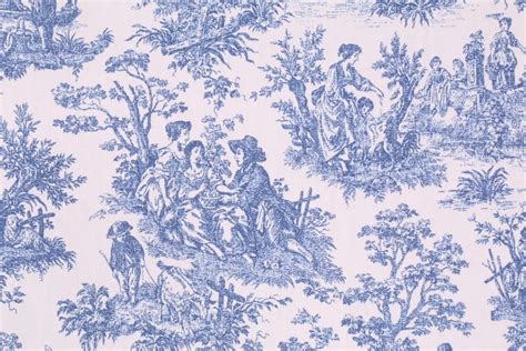 Waverly Charmed Life Toile Printed Cotton Drapery Fabric in Cornflower