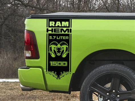 Dodge RAM 1500 Hemi 5.7 Liter 4X4 bed side Graphic decals stickers | Camionetas dodge ram ...