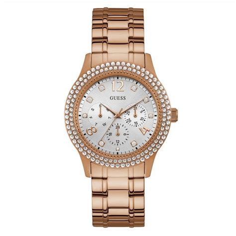 Guess Watches Guess Ladies Bedazzle Rose Gold Watch - Women's Watches from Faith Jewellers UK