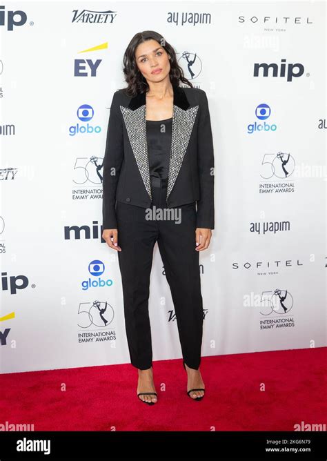 Kim Engelbrecht attends 50th International Emmy Awards at Hilton hotel in New York on November ...