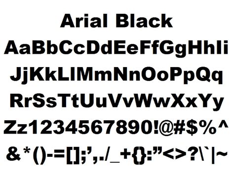 Font Alphabet Styles: Arial Black