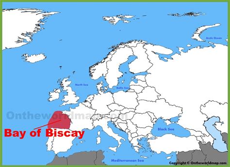 Bay of Biscay location on the Europe map - Ontheworldmap.com