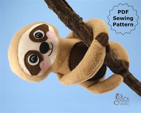 Sloth Sewing Pattern, Sloth Pattern, Sloth Plush Pattern, Sloth Plush, Pdf Sloth Pattern, Sloth ...