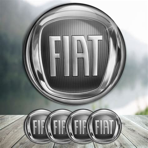 Set of 4 Pcs Fiat Stickers Center Wheel Caps Decals High Quality Emblem Logo for Flat Surfaces ...