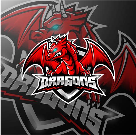 Red dragon esports logo design By Visink | TheHungryJPEG