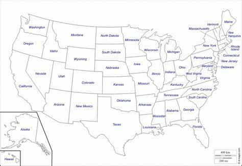 Free Printable United States Map With State Names