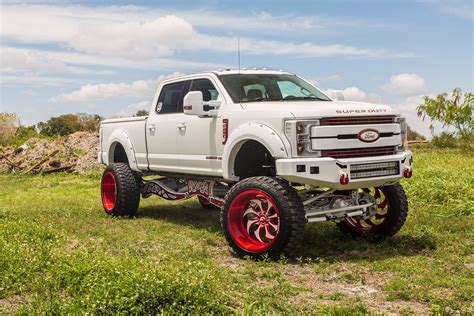 Extravagant Custom White Lifted Ford F-250 Super Duty on Unique Rims ...