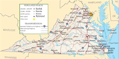 Virginia highway map - Ontheworldmap.com