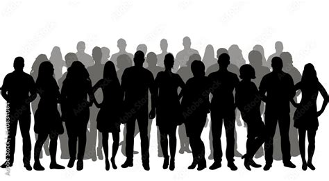 silhouette people, group, crowd silhouettes Stock Vector | Adobe Stock