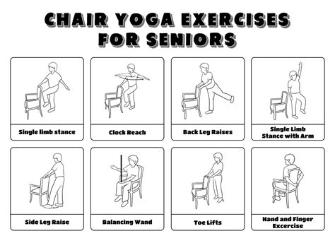 Chair Yoga Exercises For Seniors - 20 Free PDF Printables | Printablee