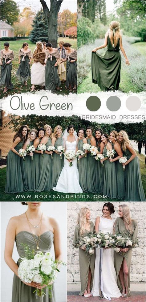 30+ Olive Green Wedding Color Ideas 2024 | Roses & Rings | Olive green bridesmaid dresses, Olive ...