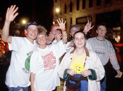 Serious curls. - These Classic Rave Photos Will Make You Glad The 90s Are Over - Radio X