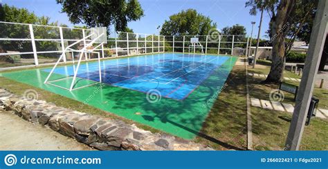 Basketball court street stock image. Image of backyard - 266022421