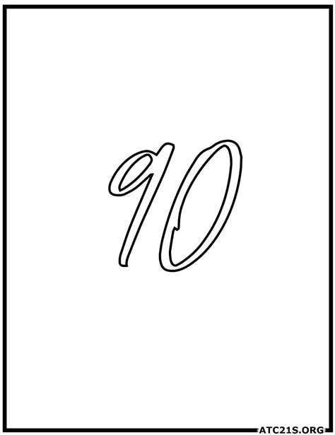 Free Number 90 Coloring Page Download Printable | ATC21S