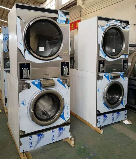 Coin Operated Stackable Washer And Dryer for Restaurants, Railway ...