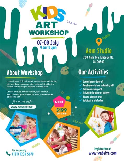 Kids Art Workshop Flyer Template | PosterMyWall