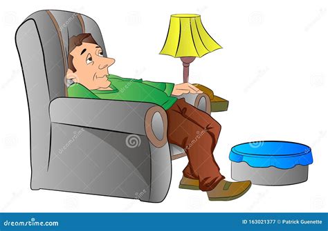 Man Slouching On A Lazy Chair Or Couch, Illustration | CartoonDealer ...