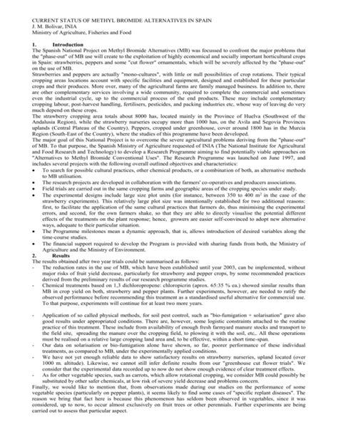 current status of methyl bromide alternatives in spain