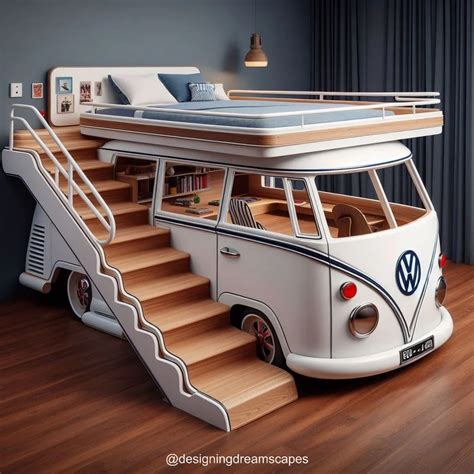 Drive into Creativity: Volkswagen Bunk Bed with Study Desk Fuels Imagination