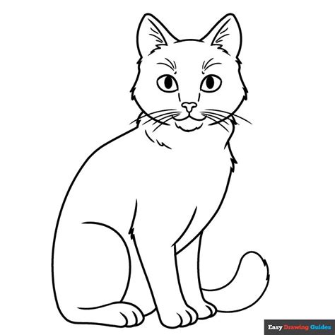 Realistic Cat Coloring Page | Easy Drawing Guides | Realistic cat drawing, Cat coloring page ...