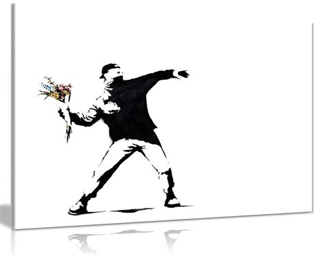 Banksy Flower Thrower Canvas - Panther Print