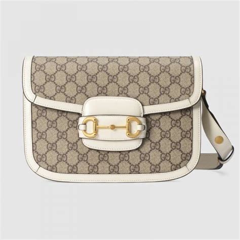 Gucci GG Women Gucci 1955 Horsebit Small Shoulder Bag-White - LULUX