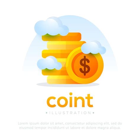 Premium Vector | Coin design illustration design coin dollar design