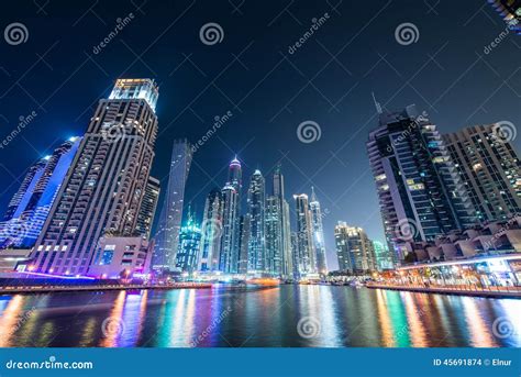 Dubai Marina Skyscrapers during Editorial Stock Image - Image of buildings, high: 45691874