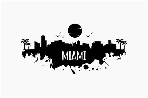 Miami Skyline Silhouette Graphic by BerriDesign · Creative Fabrica