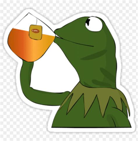 Kermit Drinking Tea Emoji Download - Transparent Kermit Sipping Tea PNG Transparent With Clear ...