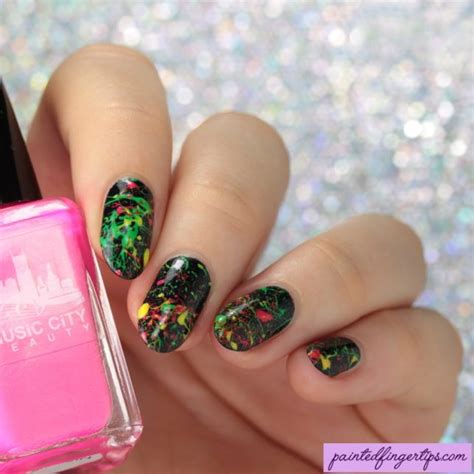 Summer Inspired Neon Splatter Nail Tutorial - From My Vanity