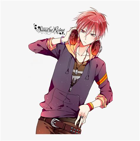 Red Cool Anime Boy With Headphones Anime boy render by harurenders on ...