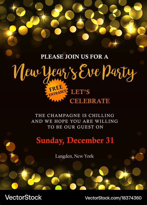 New year party invitation Royalty Free Vector Image