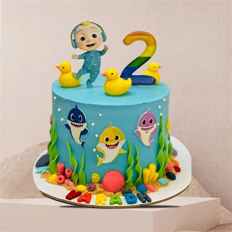 Baby Shark and Cocomelon Theme Cake - Chocolaparis