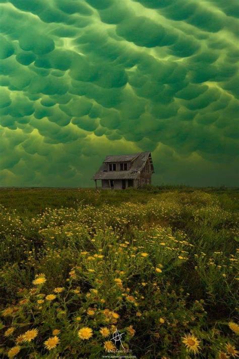 🔥 Green Mammatus Clouds, which usually precede a tornado. : r ...