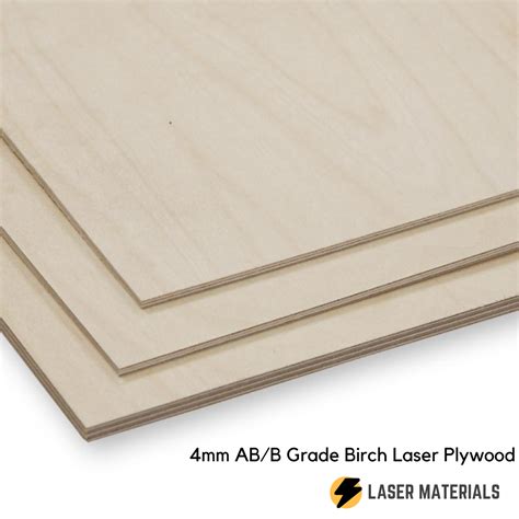 4mm Laser Birch Plywood AB / B 600mm x 400mm - lasermaterials.ie