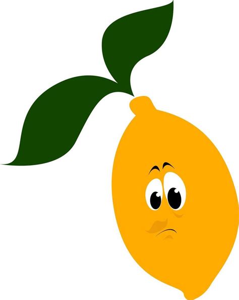 Sad lemon, illustration, vector on white background. 13663943 Vector Art at Vecteezy