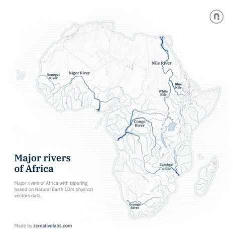 Major rivers of Africa. by @RichardZimerman - Maps on the Web