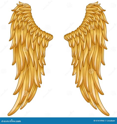 Gold angel wings stock vector. Illustration of death - 61414966