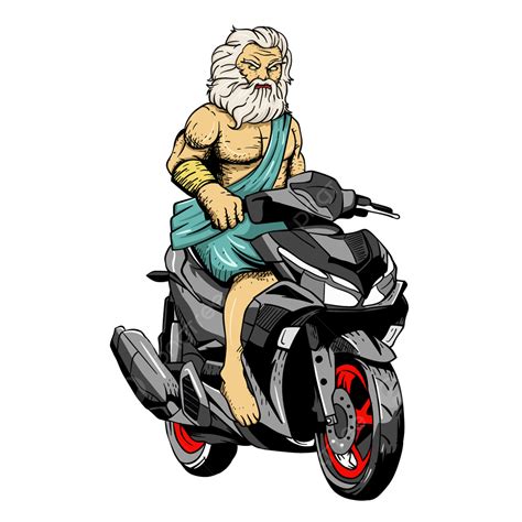 Zeus Rides Aerox Motorbike Vector, Zeus Illustration, Motocycle, Rider ...