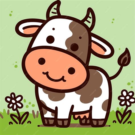 Premium Vector | Vector illustration of cute cow