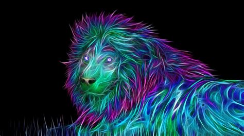 Neon lion wallpaper #neon #lion #digitalart | FITNESS AND YOGA | Pinterest | Lion wallpaper